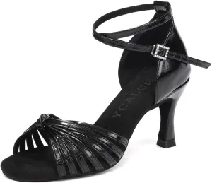 Women's Latin Dance Shoes Satin Professional Ballroom Salsa Dancing Shoes Open Toe Practice Performance Jazz Tap Dance Shoes